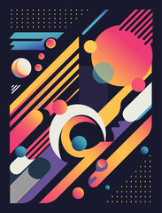 Abstract Neon Geometric Art
