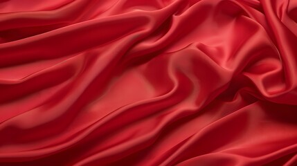 Obraz premium Smooth Red Fabric Texture Background - Elegant Satin