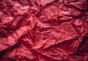 Crumpled Red Paper Texture Background