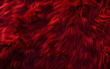 Fototapeta premium Red Fur Background Texture - Realistic Photo
