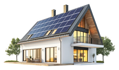 PNG  House with solar system architecture building white background.