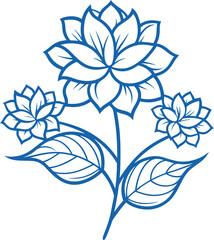 flower outline set silhouette vector, flowers vector seamless background pattern hand drawn. Vector illustration