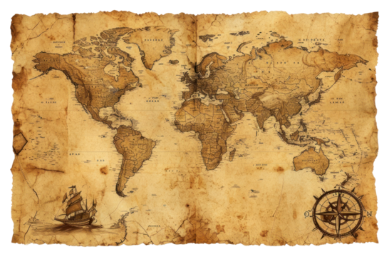 PNG Vintage map backgrounds transportation parchment.