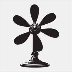 Table Fan silhouette vector on a white background