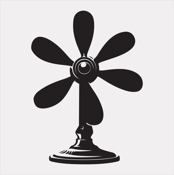 recommend clip art: Table Fan silhouette vector on a white background