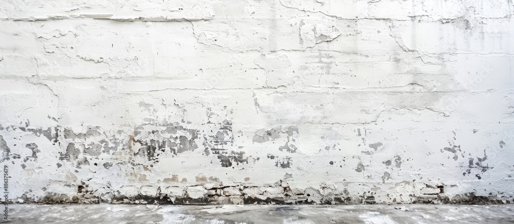 Poster aged white painted wall with a textured surface providing a grungy backdrop suitable for a copy spac