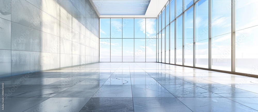 Poster Modern building with an empty floor suitable for a copy space image