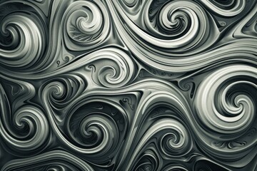 Abstract black and white wallpaper featuring swirling patterns, Design an abstract pattern of swirling grey tones