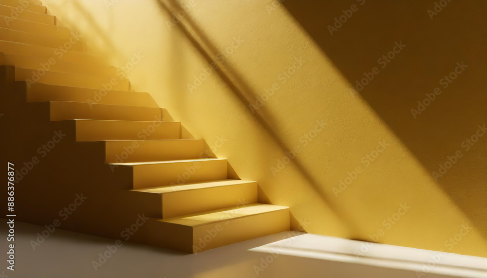 Poster modern abstract background from stairs with geometry sunlight and shadows. architecture and product 