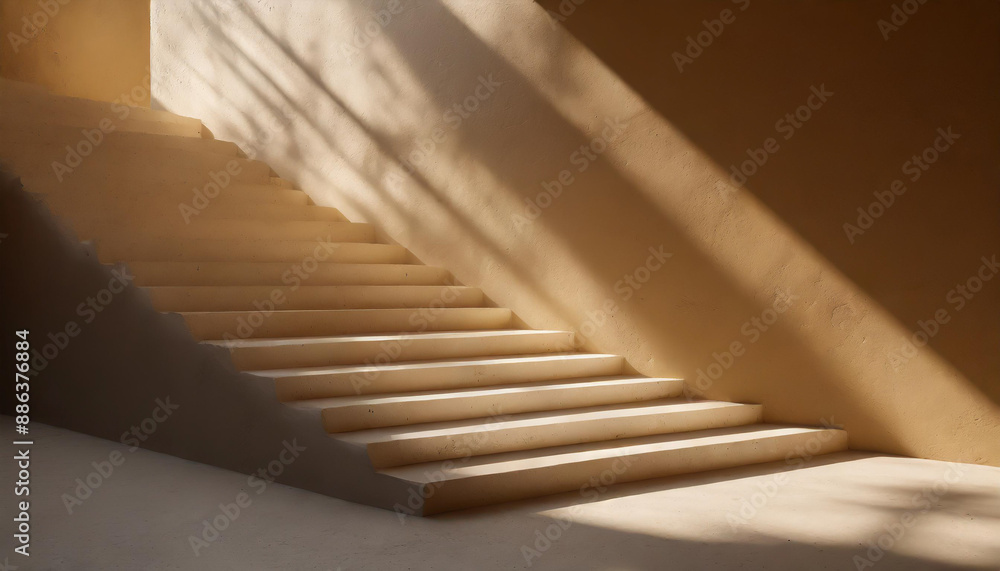 Aufkleber modern abstract background from stairs with geometry sunlight and shadows. architecture and product 