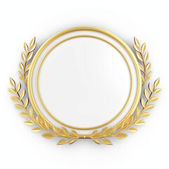 Golden laurel wreath forming a round frame with blank space for your design