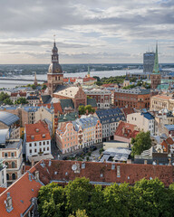 Rooftops and houses in Riga
