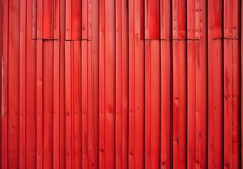 Red Metal Wall with Vertical Lines Texture