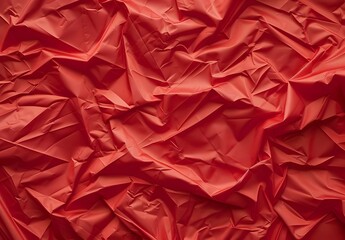 Obraz premium Red Creased Fabric Texture Background