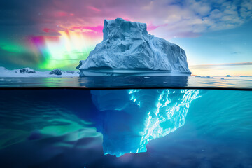 Aurora Borealis Ice Majesty.  Generative AI.