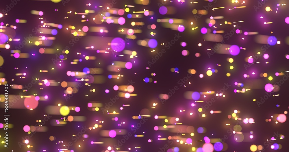 Poster flying inside digital data tunnel. futuristic abstract background with neon rays