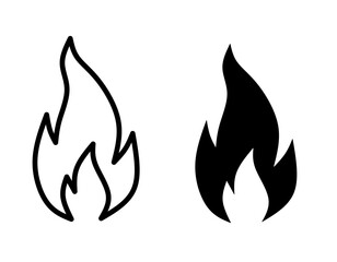 fire icon vector on white background