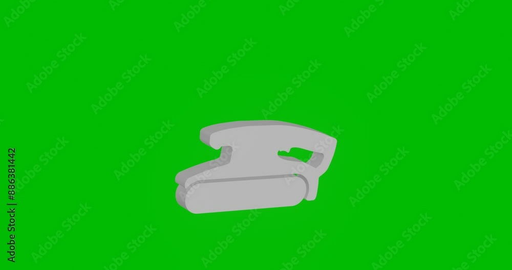 Poster animation of rotation of a white sanding symbol with shadow. simple and complex rotation. seamless l