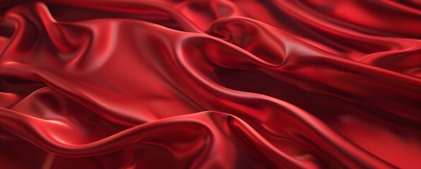 Obraz premium Red Silk Satin Fabric Drape Background