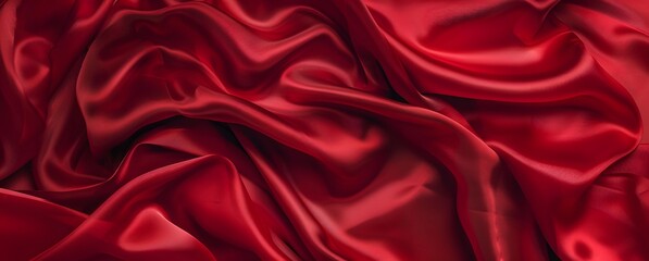 Obraz premium Red Silk Satin Fabric Texture Background