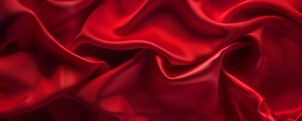 Obraz premium Red Silk Satin Fabric Drape Background