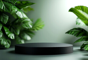 Elegant Black Podium Mockup for Product Showcase