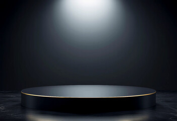 Elegant Black Podium Mockup for Product Showcase