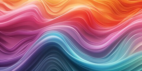 Obraz premium A colorful wave with a rainbow background. The colors are vibrant and the wave is long and curvy
