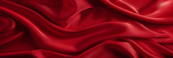 Obraz premium Red Velvet Satin Fabric Texture Background