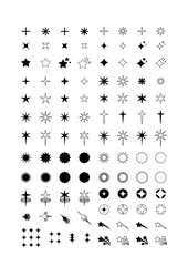 Set of Handcrafted Star Vector Graphics in Various Styles