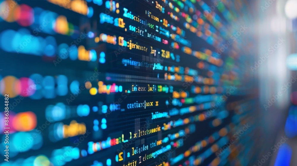 Poster abstract code background.