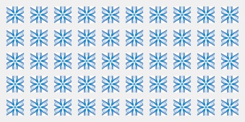 Bright White Blue Snowflake Flower mandala backdrop. Winter art pattern. Artistic light Tiles. Textured background. Ornate illustration. Strokes and Lines. Symmetric Winter