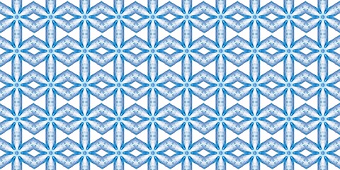 Bright White Blue Snowflake Flower mandala backdrop. Winter art pattern. Artistic light Tiles. Textured background. Ornate illustration. Strokes and Lines. Symmetric Winter