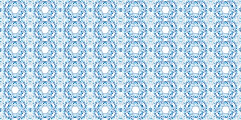 Bright White Blue Snowflake Flower mandala backdrop. Winter art pattern. Artistic light Tiles. Textured background. Ornate illustration. Strokes and Lines. Symmetric Winter