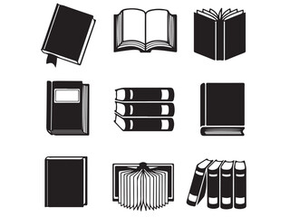 Education logo vector silhouette black color education icon white background