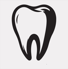 Tooth vector silhouette on a white background
