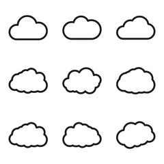 Clouds icon, vector illustration. Cloud symbol or logo, different clouds set