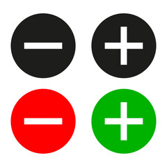 Fototapeta premium plus and minus signs vector icons set