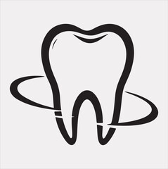 Tooth vector silhouette on a white background