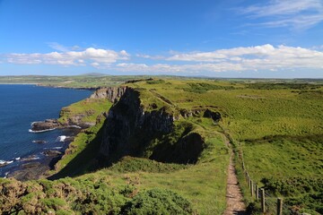 Causeway Coast Way hiking trail in Northern Ireland