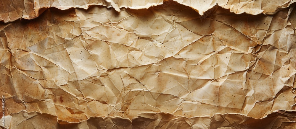 Poster top view of ancient parchment paper serving as a backdrop for a copy space image