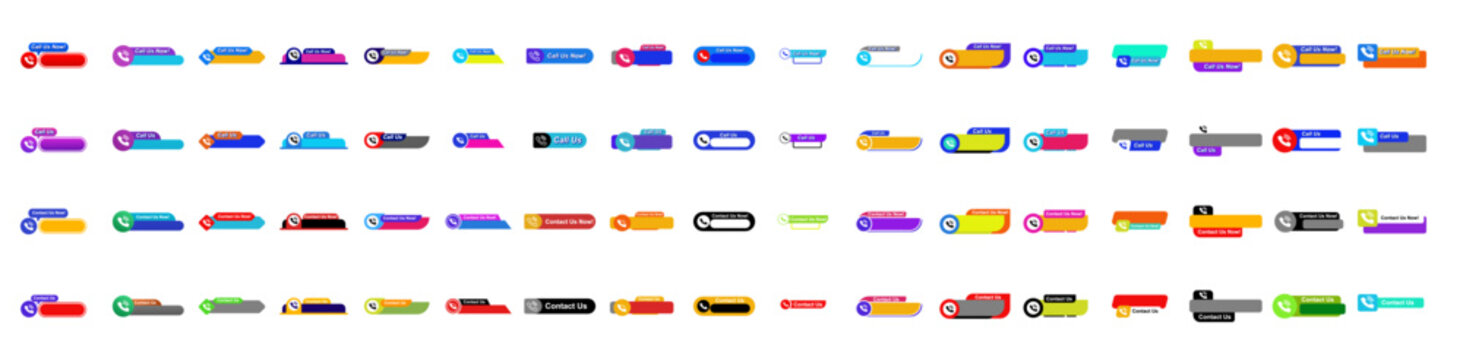 Set Call us shape banner