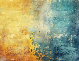 Fototapeta premium Vintage Grunge Background with Yellow and Blue Tones