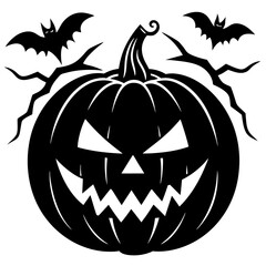 Halloween pumpkin silhouette  vector  illustration 