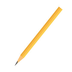 Yellow drawing pencil on an isolated background.