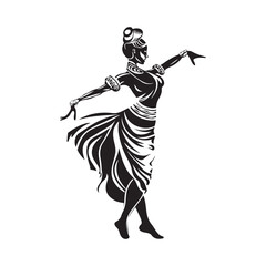 illustration of a dancing person. Silhouette of a Traditional Dancer vector