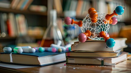 Molecular Model on Books.