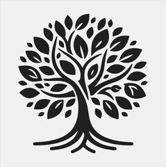 tree logo silhouette vector on a white background
