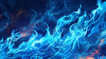 Fototapeta premium Abstract Innovative AI-Generated Illustration of a Clock on Fire with Blue Flames, Symbolizing the Passage of Time, AI-Generated, 4K High-Resolution Wallpaper.