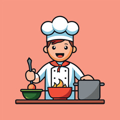 Chef clip art isolated vector illustration on white background